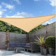 90% Triangular Tan Shade Sail 12' x 12' x 12' (with Stainless Steel Loop and Grommets)